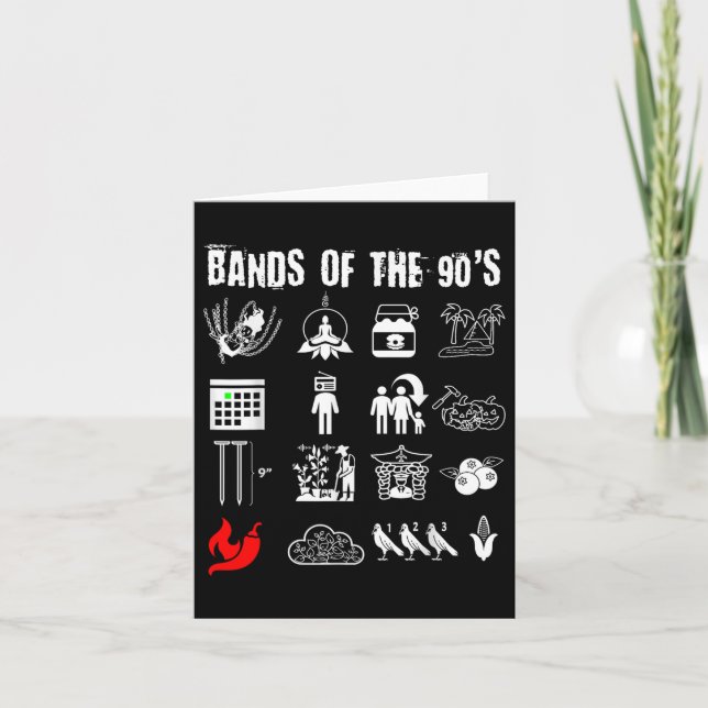Carte Drôle Nerdy Iconic Alternative Rock Bandes Des 9 (Devant)