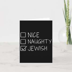 Carte Drôle Nice Naughty Juif Pour Hanoukka Hébreu Chri