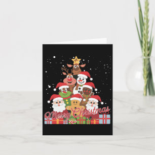 Carte Drôle Noël Père Noël Pain d'épice Snowman Reindeer