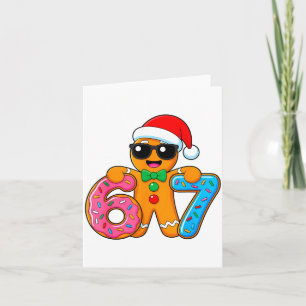 Carte Drôle pain d'épice six sept 67 glace goutte Noël C