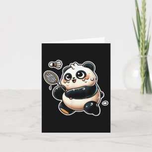 Carte Drôle Panda Jouer Badminton Mignonne Exercice Spor