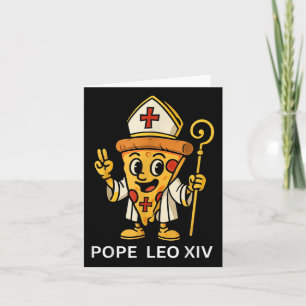 Carte Drôle Pape Américain Leo Xiv Pizza Slice Cartoon C