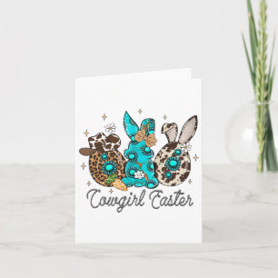 Carte Drôle Pâques Occidentale Jour mignon Lapin Cowgirl