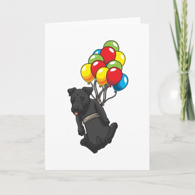 Carte Drôle Patterdale Terrier Chien Avec Ballons (Devant)