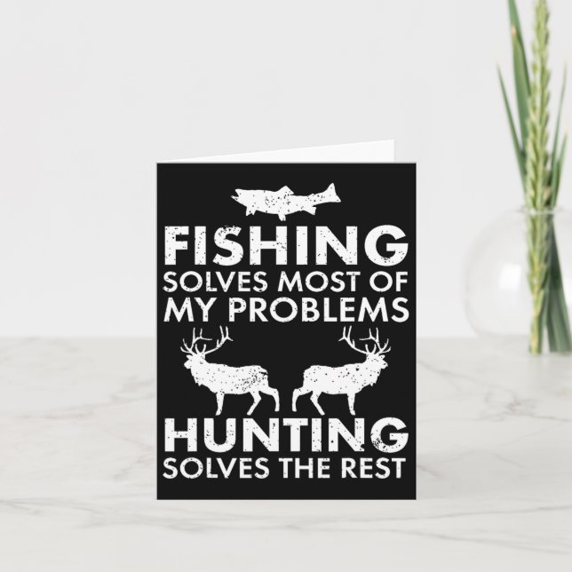 Carte Drôle Pêche Et Chasse Cadeau Noël Humour Hun (Devant)