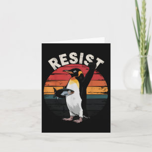 Carte Drôle Penguin Résiste À La Manifestation Contre Le