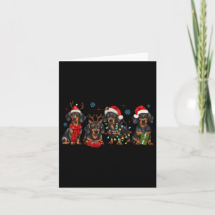 Carte Drôle Père Noël Dachshund Noël Dachshund Chien Amo