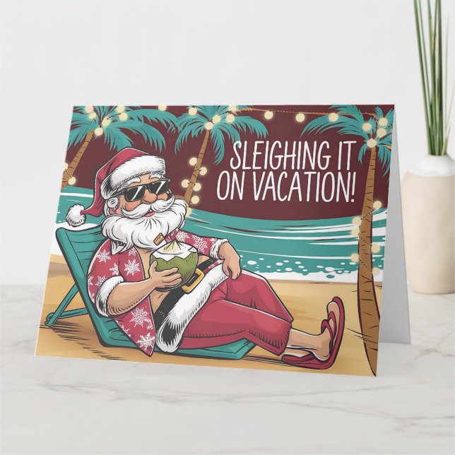 Carte Drôle Père Noël Vacances Noël Design (Devant)