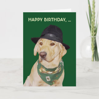 Carte drôle personnalisable de chien/laboratoire