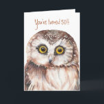 Carte Drôle-Petit hibou choqué par coutume, cinquantième<br><div class="desc">Drôle-Petit hibou choqué par coutume,  cinquantième anniversaire</div>
