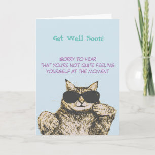 Carte Drôle photo de chat s'en sortir