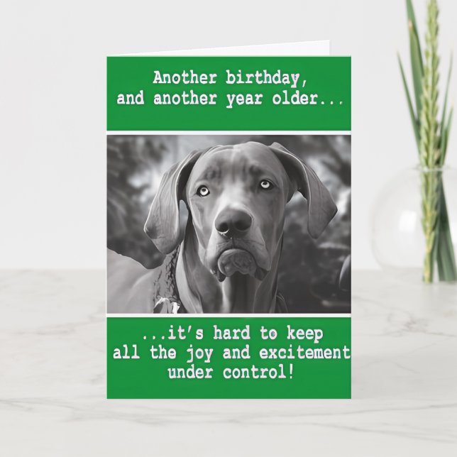 Carte Drôle photo de chien personnalisée Anniversaire (Devant)