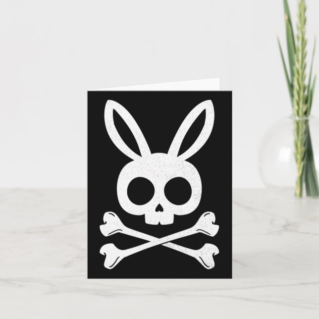 Carte Drôle Pirate de Pâques Jolly roger lapin Crâne lap (Devant)