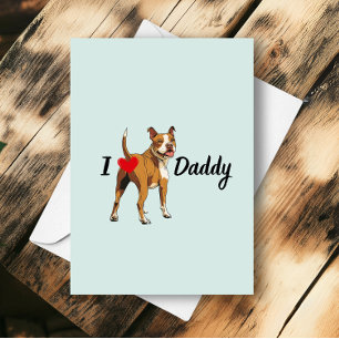 Carte Drôle Pitbull Chien Bum Heart Pit Bull Fête des pè
