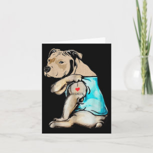 Carte Drôle Pitbull Chien J'aime grand-père tatouage drô