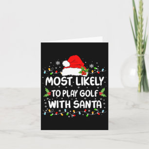 Carte Drôle Plus Susceptible De Jouer Au Golf Avec Santa