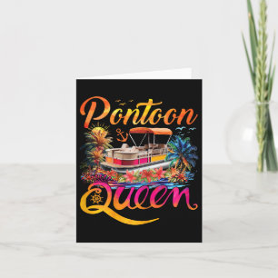 Carte Drôle Pontoon Queen Girls Femmes Pontooning Bateau