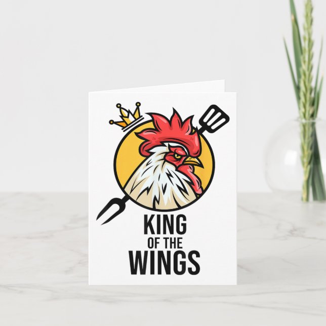 Carte Drôle poulet Roi ailes Fans Bbq Drumstick Don F (Devant)