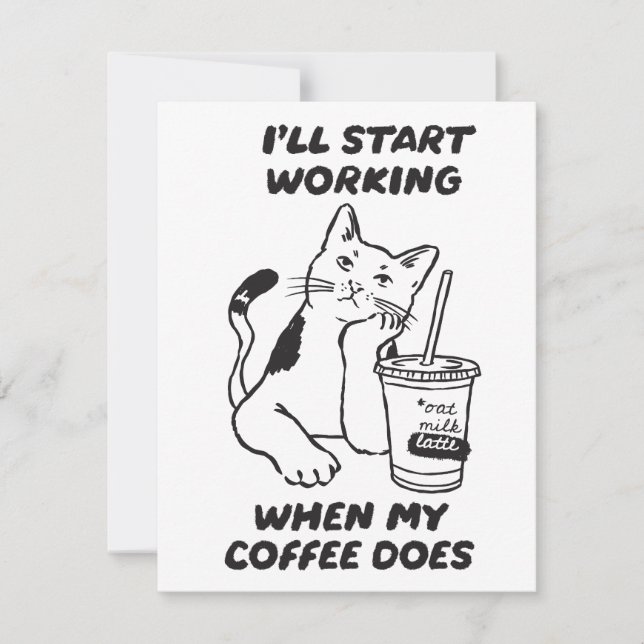 Carte drôle pour amateur de café et de chats (Devant)