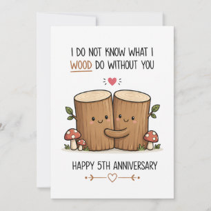 Carte drôle pour le 5ème anniversaire de mariage
