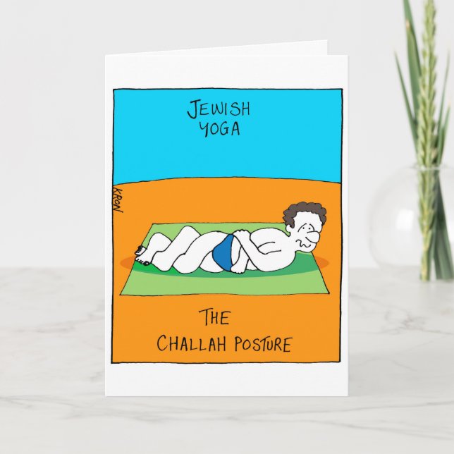 Carte drôle pour Rosh Hashanah - yoga juif (Devant)