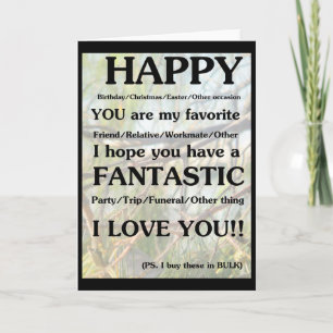 Carte drôle pour toutes occasions