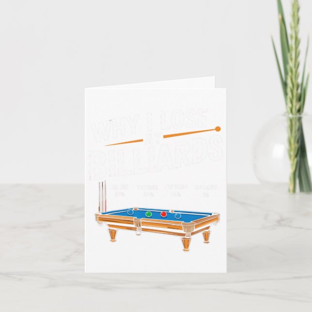 Carte Drôle Pourquoi Je Perds Au Billard Billard Pool Pl (Devant)