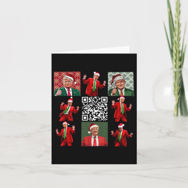 Carte Drôle président du Qr Trump danse de Noël M (Devant)