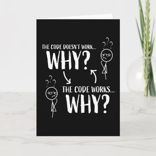 Carte Drôle programmeur de codage cadeau pour Geek (Devant)