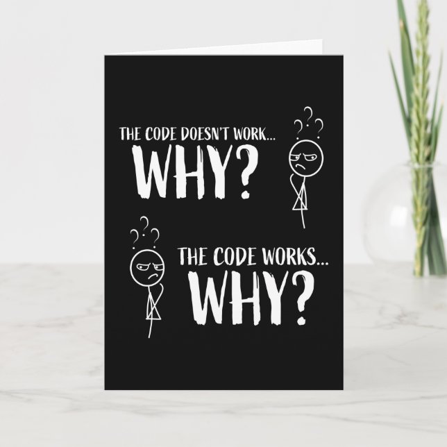 Carte Drôle programmeur de codage cadeau pour Geek (Devant)