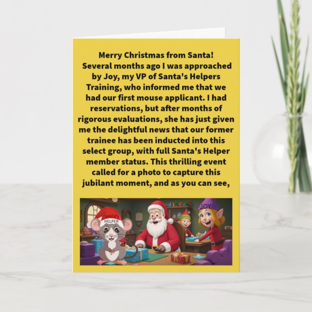 Carte Drôle Pun Mice Elf Joyeux Noël (Devant)