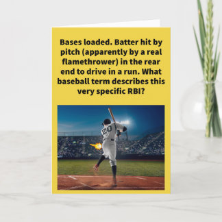 Carte Drôle Pun Run Butted In Baseball Saleting
