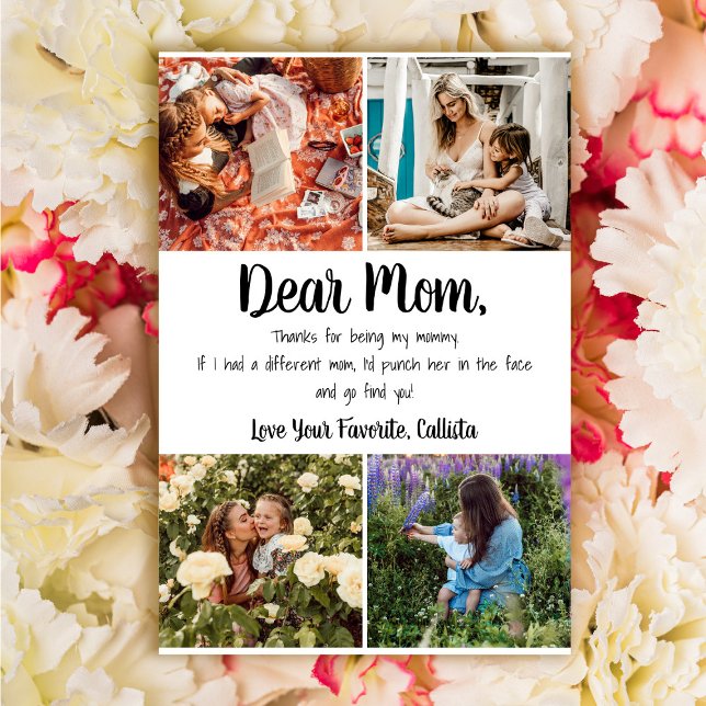 Carte Drôle Punch in the Face Joke Photo Fête des Mères (Créateur téléchargé)