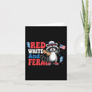 Carte Drôle Raccoon 4 juillet Patriotique Mignonne Rouge