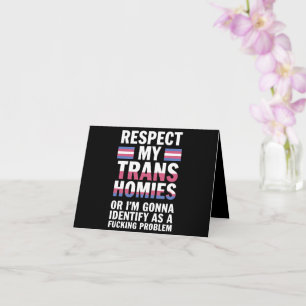 Carte Drôle Respecte Mes Copains Trans Mois de la Fierté