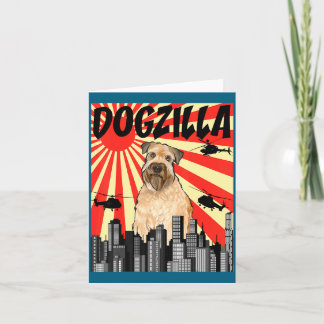 Carte Drôle Rétro Chien Japonais Dogzilla Wheaten à Poil