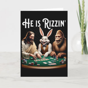 Carte Drôle Rizz Il Est Rizzin Jésus