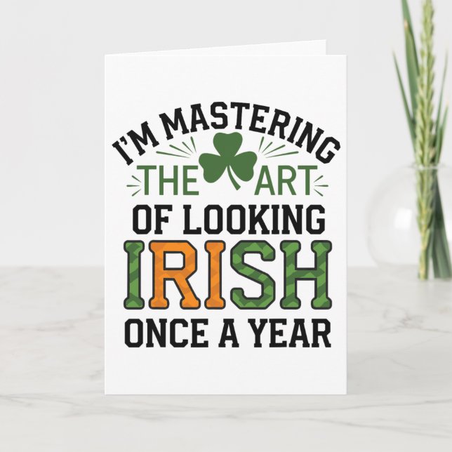 Carte Drôle Saint-Patrick Fierté Irlandaise Trèfle Chanc (Devant)