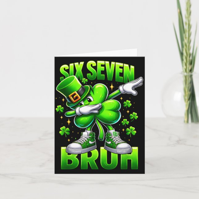 Carte Drôle Saint Patrick Six Seven Bruh 67 Mème Sham (Devant)
