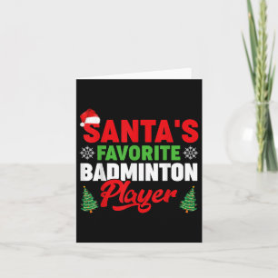 Carte Drôle Santas Favori Joueur de badminton Noël