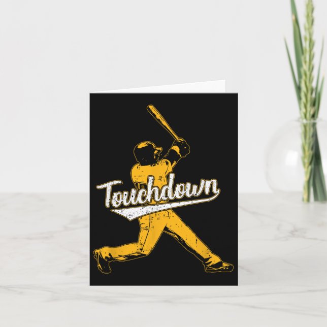 Carte Drôle Sarcastique Touchdown Baseball Sport (Devant)