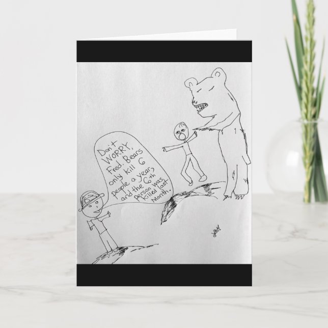 Carte Drôle sauvé des attaques d'ours par les statistiqu (Devant)