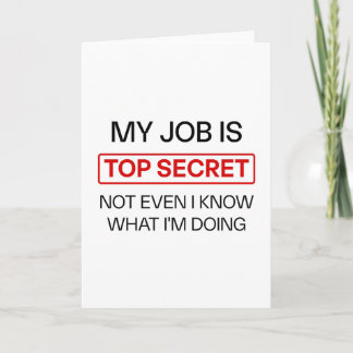 Carte Drôle Secret Job Mug - "Mon Travail Est Très Secre