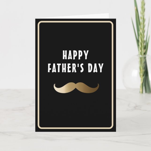 Carte Drôle Simple Moustache Joyeuse Fête des Pères (Devant)