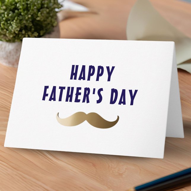 Carte Drôle Simple Moustache Joyeuse Fête des Pères (Créateur téléchargé)