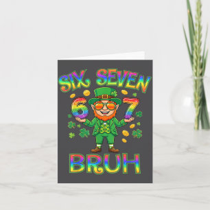 Carte Drôle Six Sept Bruh Leprechaun St Patricks Day 67