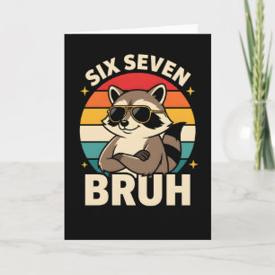 Carte Drôle Six Sept Bruh Raton Laveur Rétro Attitude Co