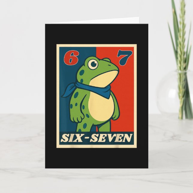 Carte Drôle Six Sept Grenouille 6 7 Mème Génération Alph (Devant)