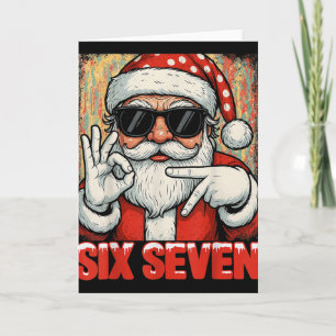 Carte Drôle Six Sept Mème Noël Cool Santa Citation 6