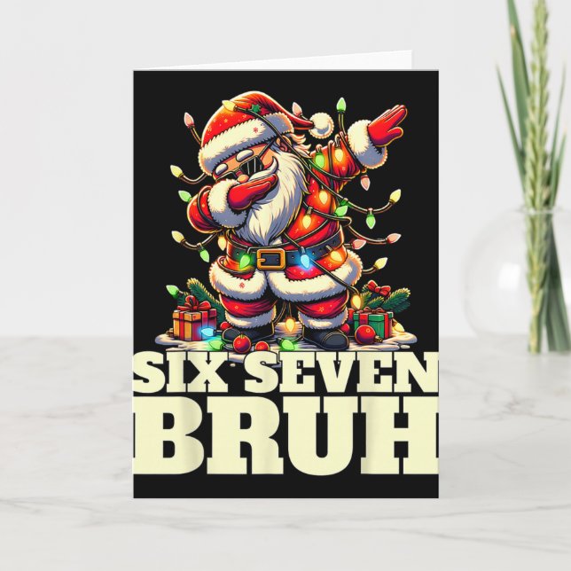 Carte Drôle Six Sept Noël 6-7 Meme Santa 6 7 Six S (Devant)